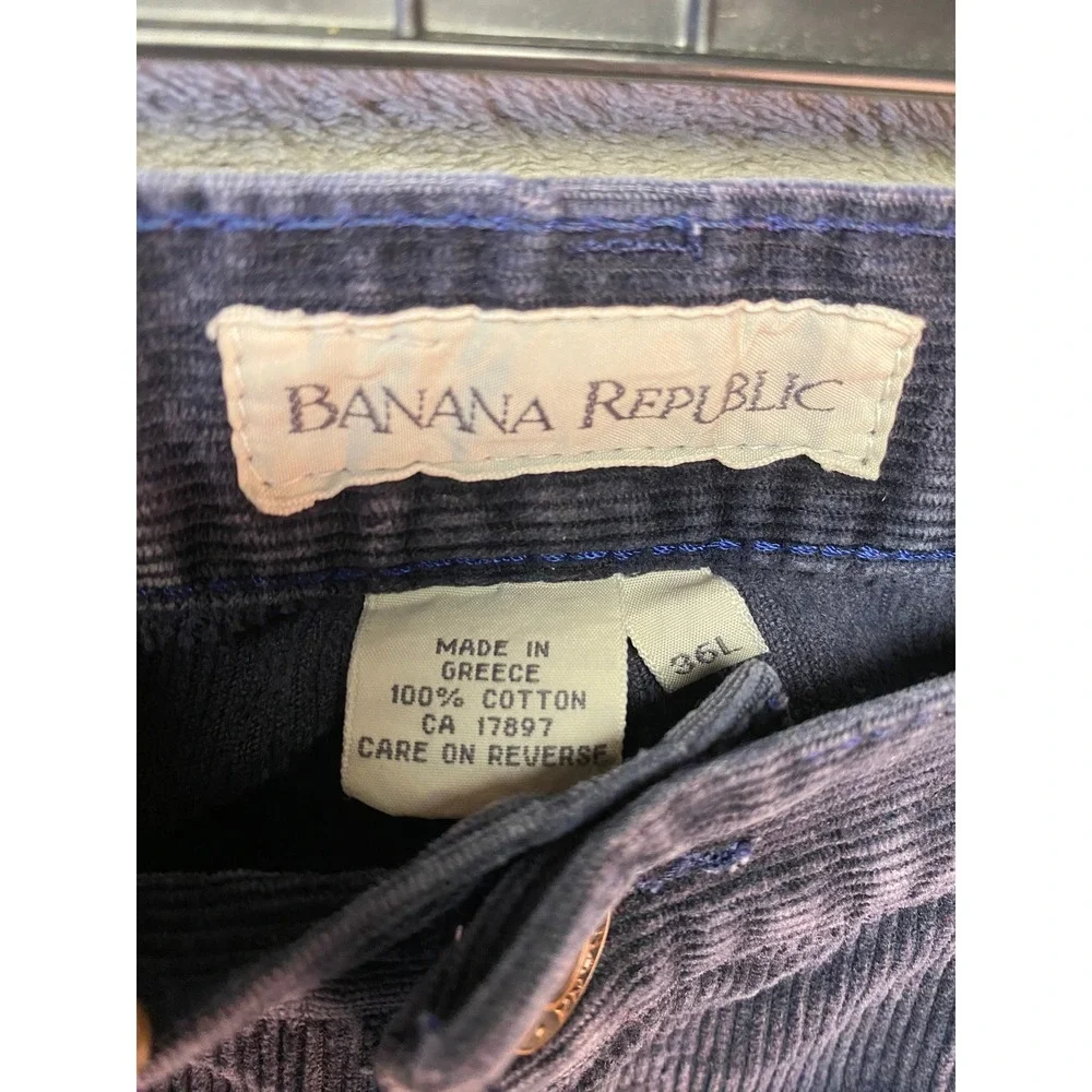 Banana Republic Rugged Jeans Corduroy Pants Mens 36L Navy Blue Straight 36x31
